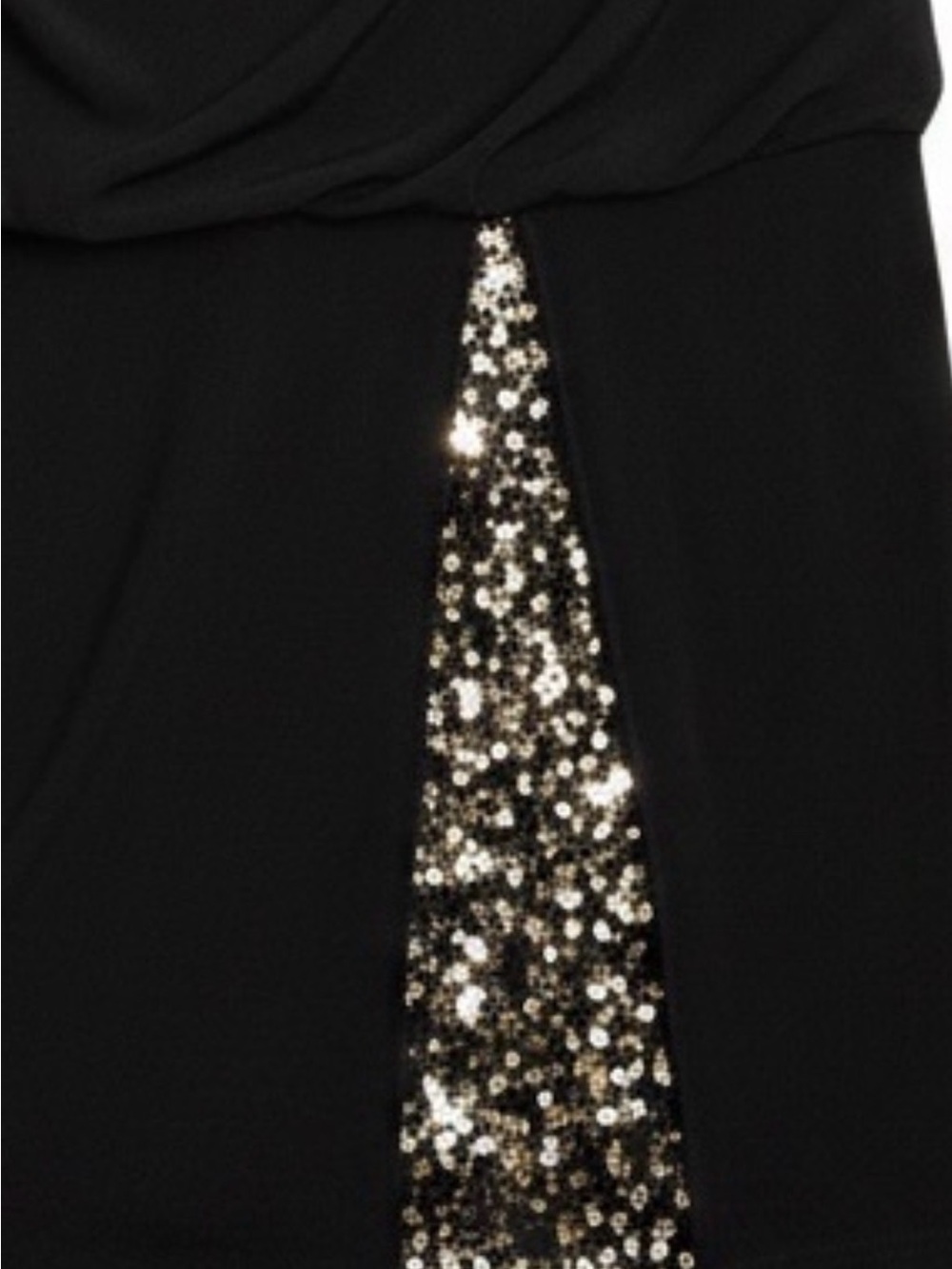 Ronni Nicole Black Cocktail Dress with Gold Sequin Inset - Picture 4 of 6